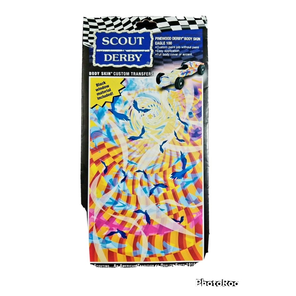 Boy Cub Scout Pinewood Derby Body Skin Custom Transfer Flying Eagle 100 Swirl